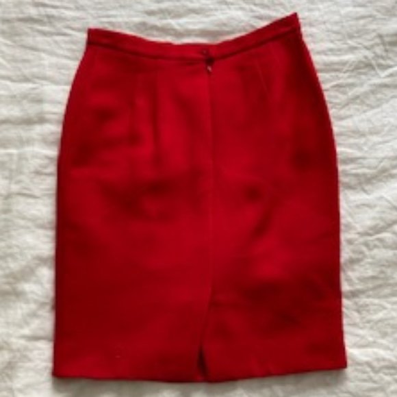 Vintage Red Escada Pencil Skirt - Size 40 - Picture 3 of 5